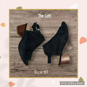 The Loft Outlet Open Toe Black Boots~Size 10